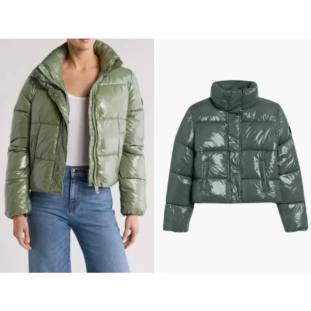 Noize Coco Crop Water Resistant Puffer Jacket in Sage Leaf, Sz XL -- NWT - Picture 4 of 7